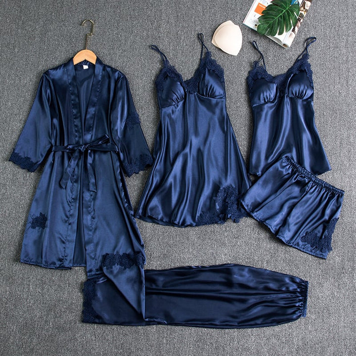 Rosmira™ Luminous Silk Night Set Five Pieces