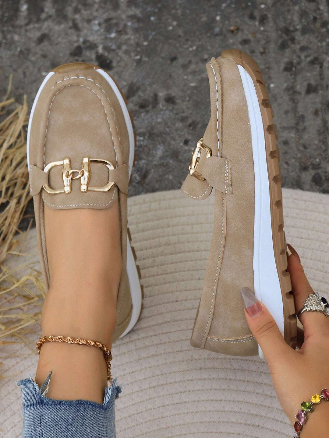 Elly™ Chic Buckle Loafers