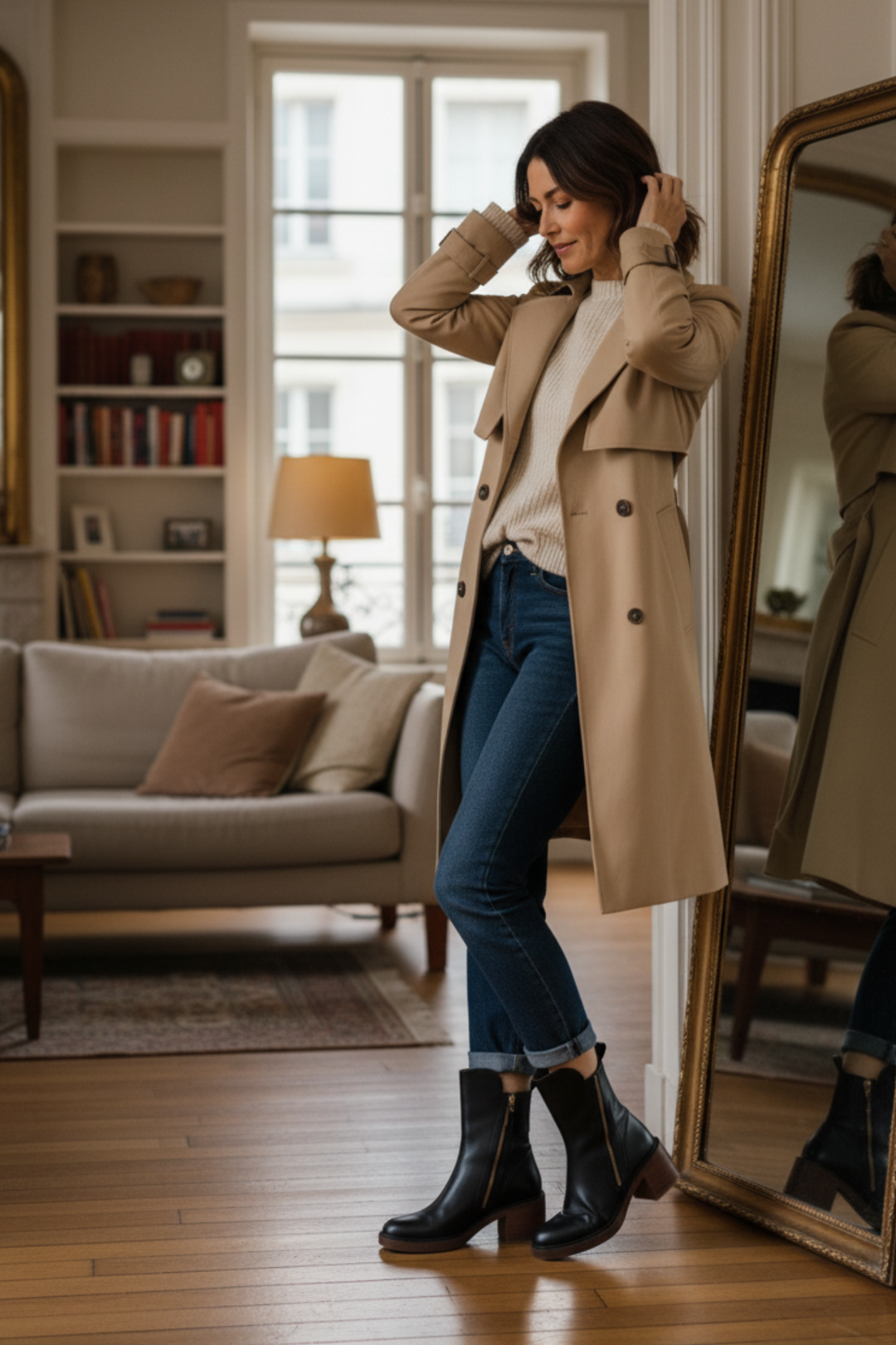 Valorine™ Elegant Leather Boots with a Comfortable Heel