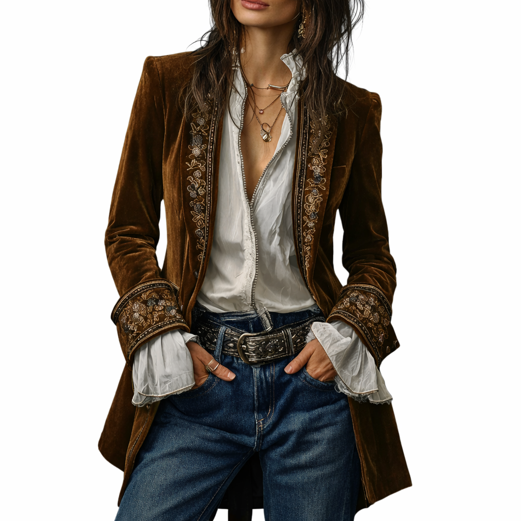 Sable &amp; Oro™ Luxury Embroidered Blazer