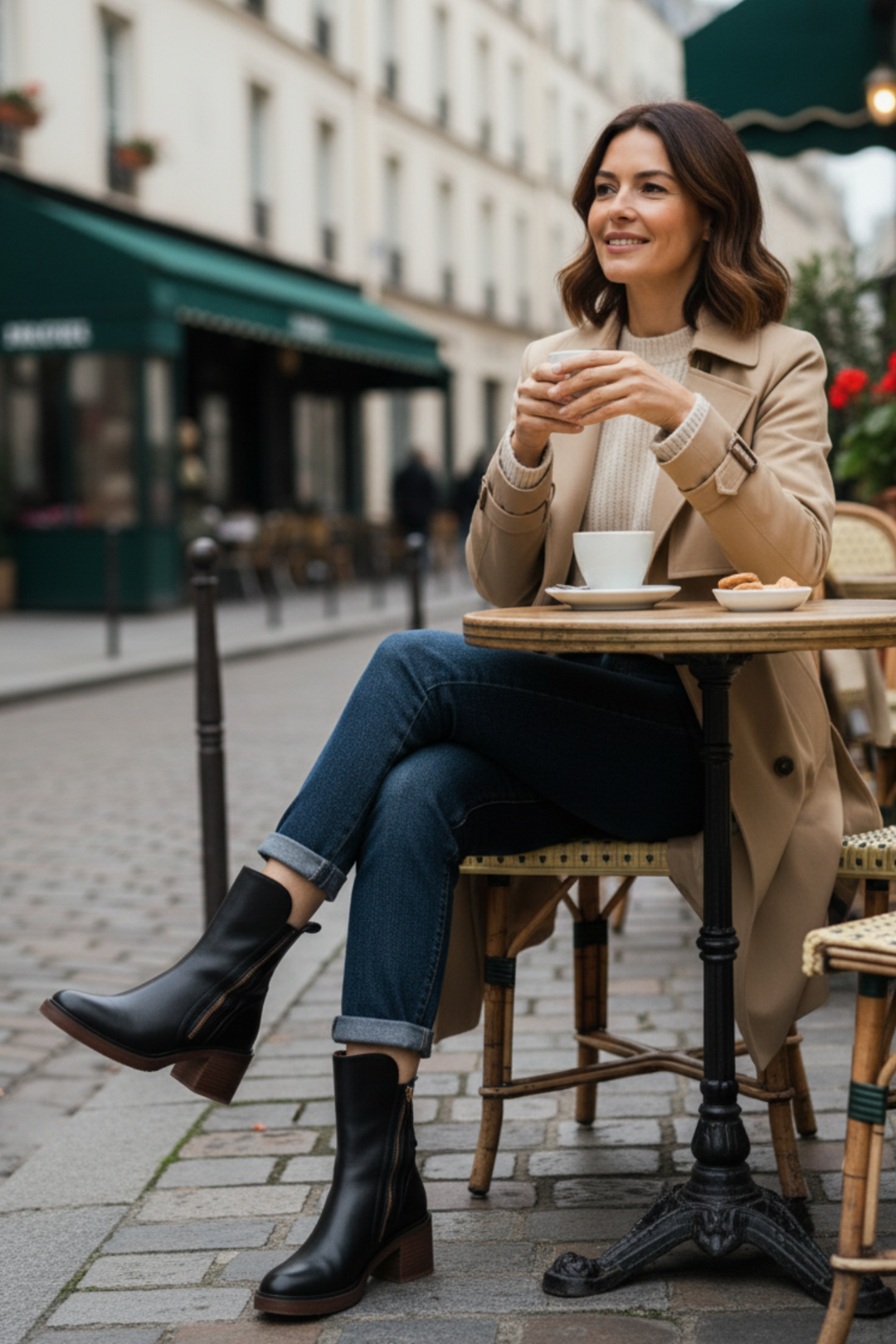 Valorine™ Elegant Leather Boots with a Comfortable Heel
