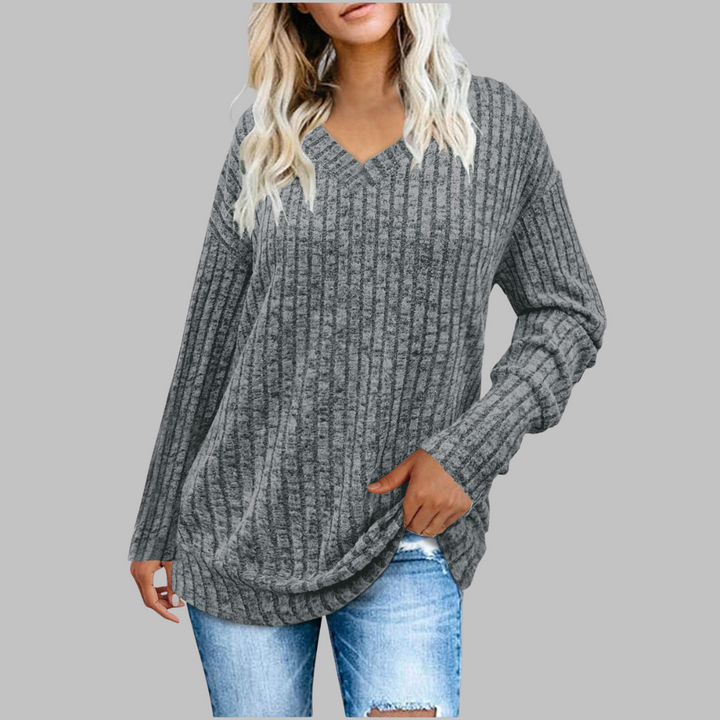 Deri™ Comfy V-Neck Long Sleeve Top