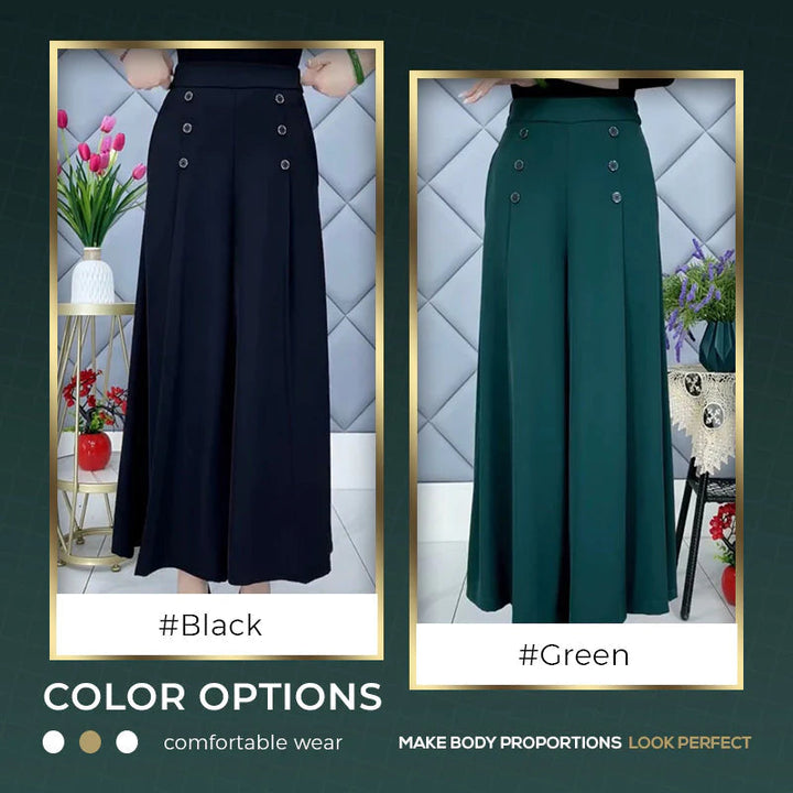 Nell™ Elegant Pleated Wide-Leg Trousers