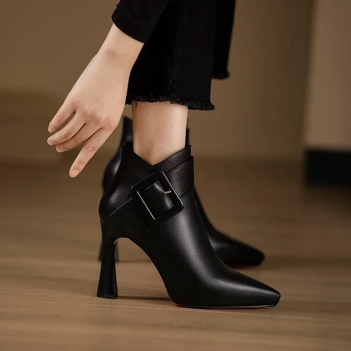 Sorelli™ Elegant Ankle Boots with Heel and Buckle