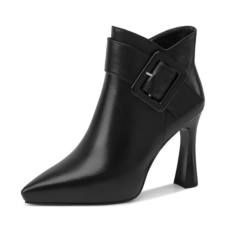 Sorelli™ Elegant Ankle Boots with Heel and Buckle