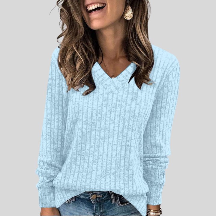 Deri™ Comfy V-Neck Long Sleeve Top