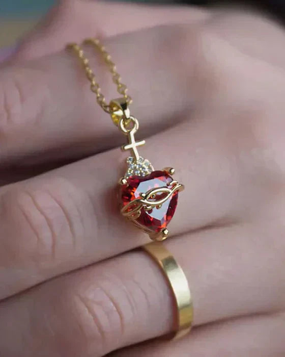 Aurelienna™ Sacred Heart of Jesus Gold-Plated Necklace