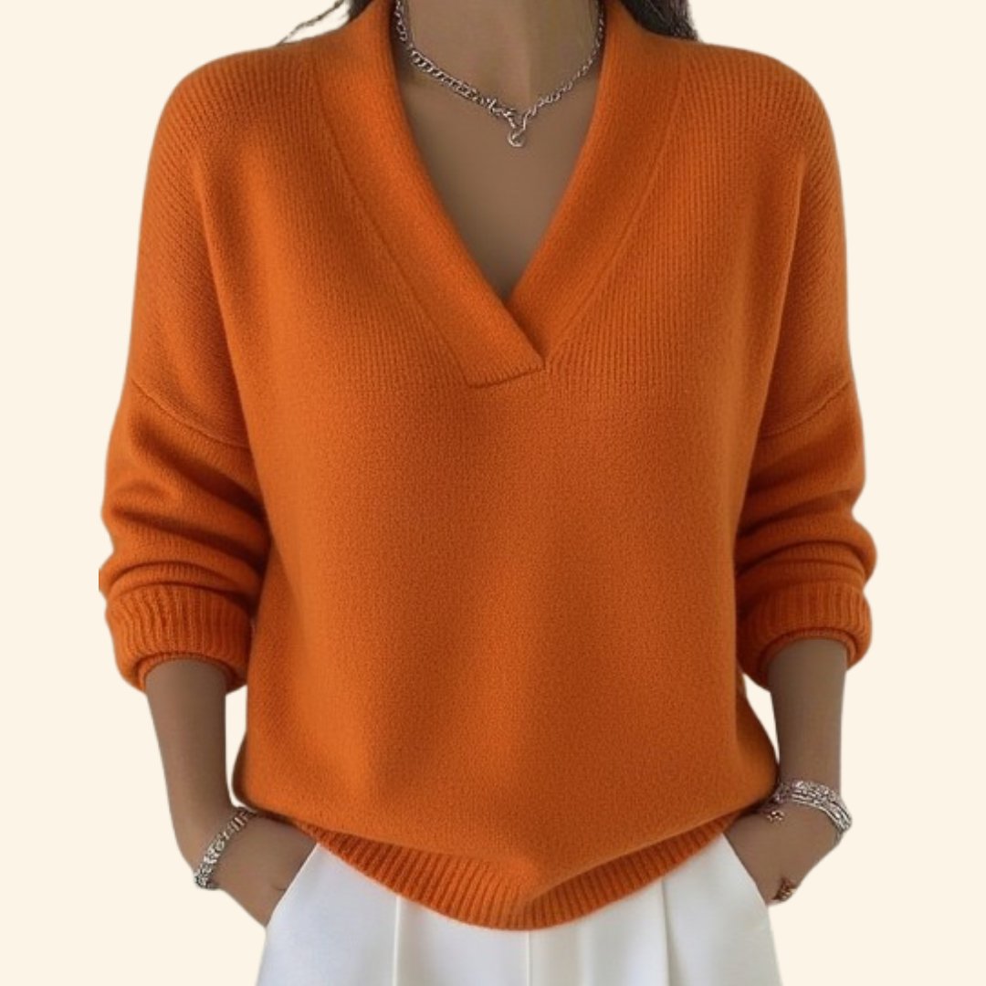 Noor™ Elegant V-Neck Knit Jumper