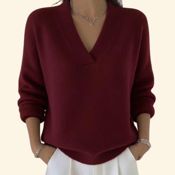 Noor™ Elegant V-Neck Knit Jumper