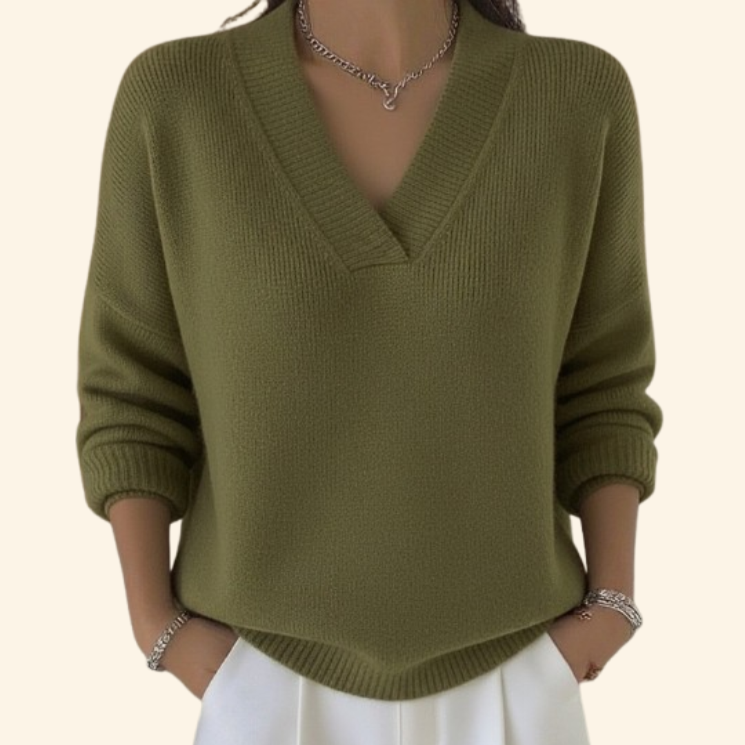 Noor™ Elegant V-Neck Knit Jumper