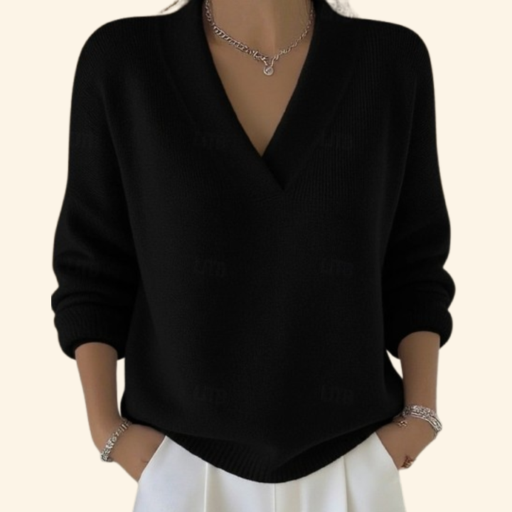 Noor™ Elegant V-Neck Knit Jumper