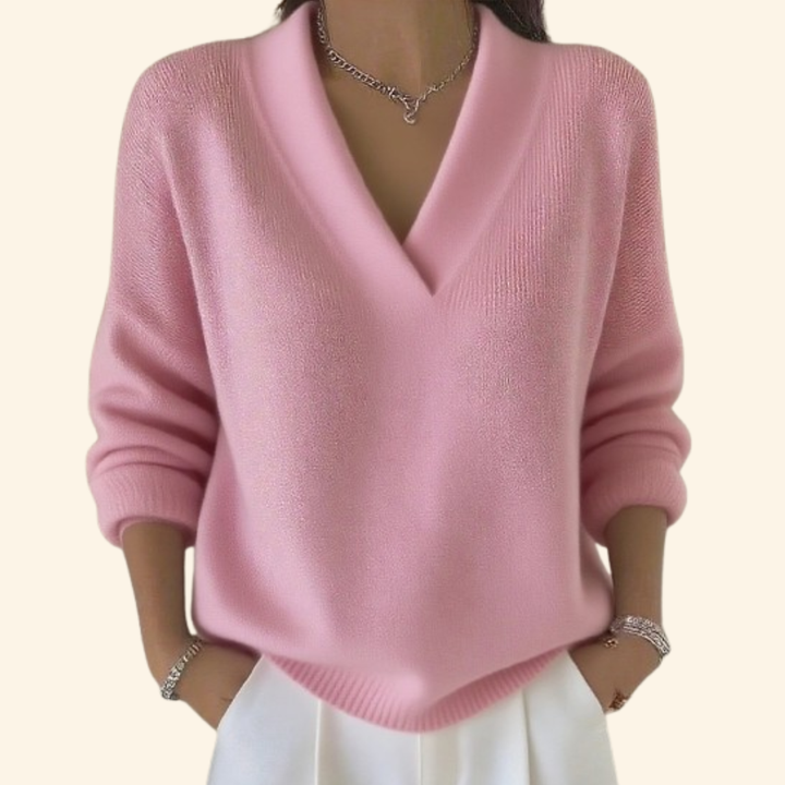 Noor™ Elegant V-Neck Knit Jumper