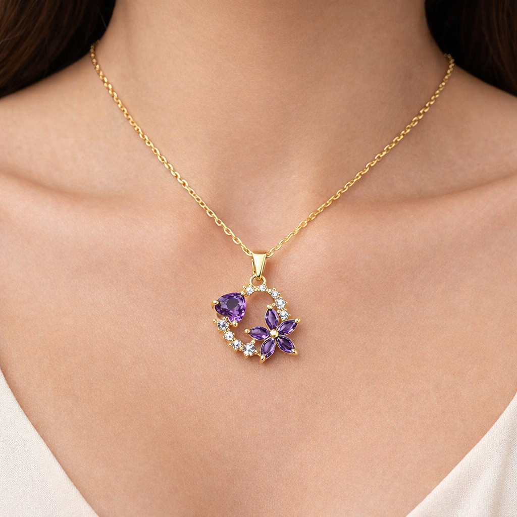 Halia™ Heart in Flower Necklace