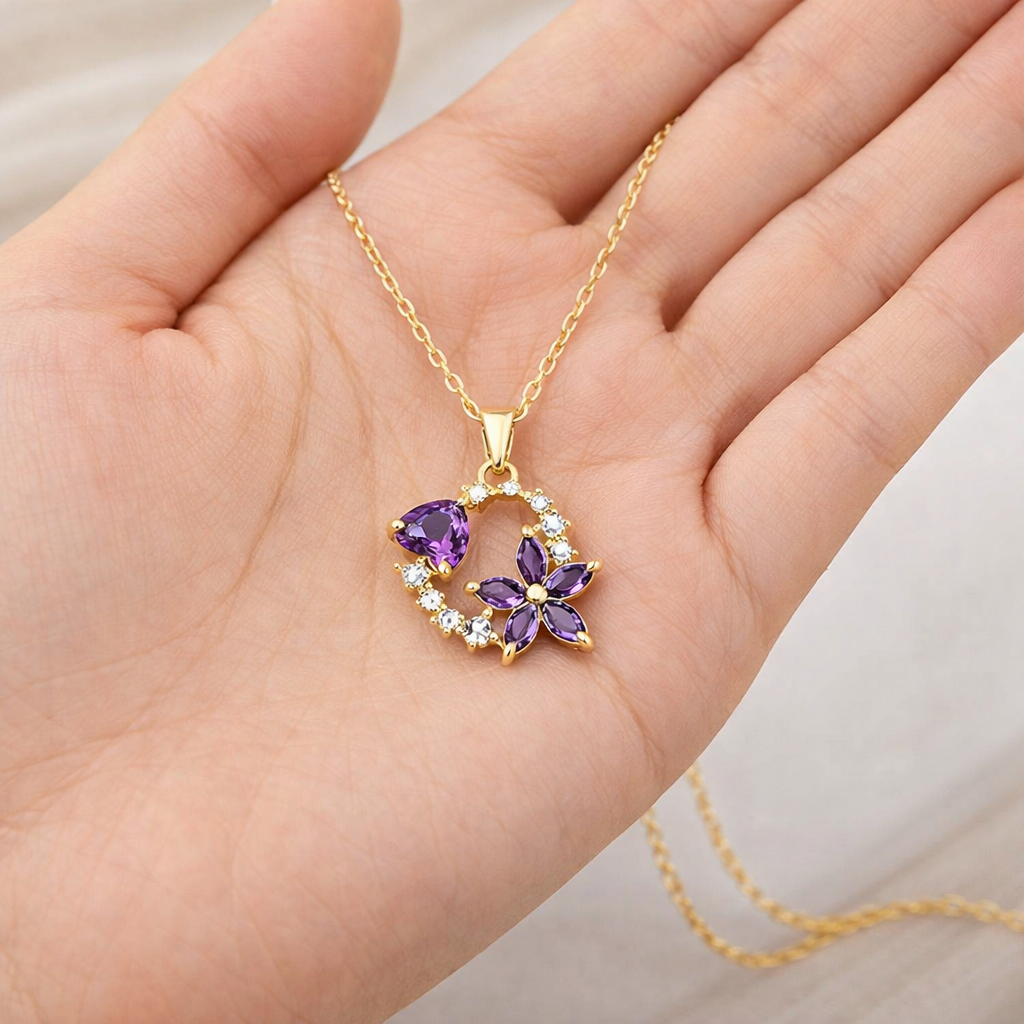 Halia™ Heart in Flower Necklace