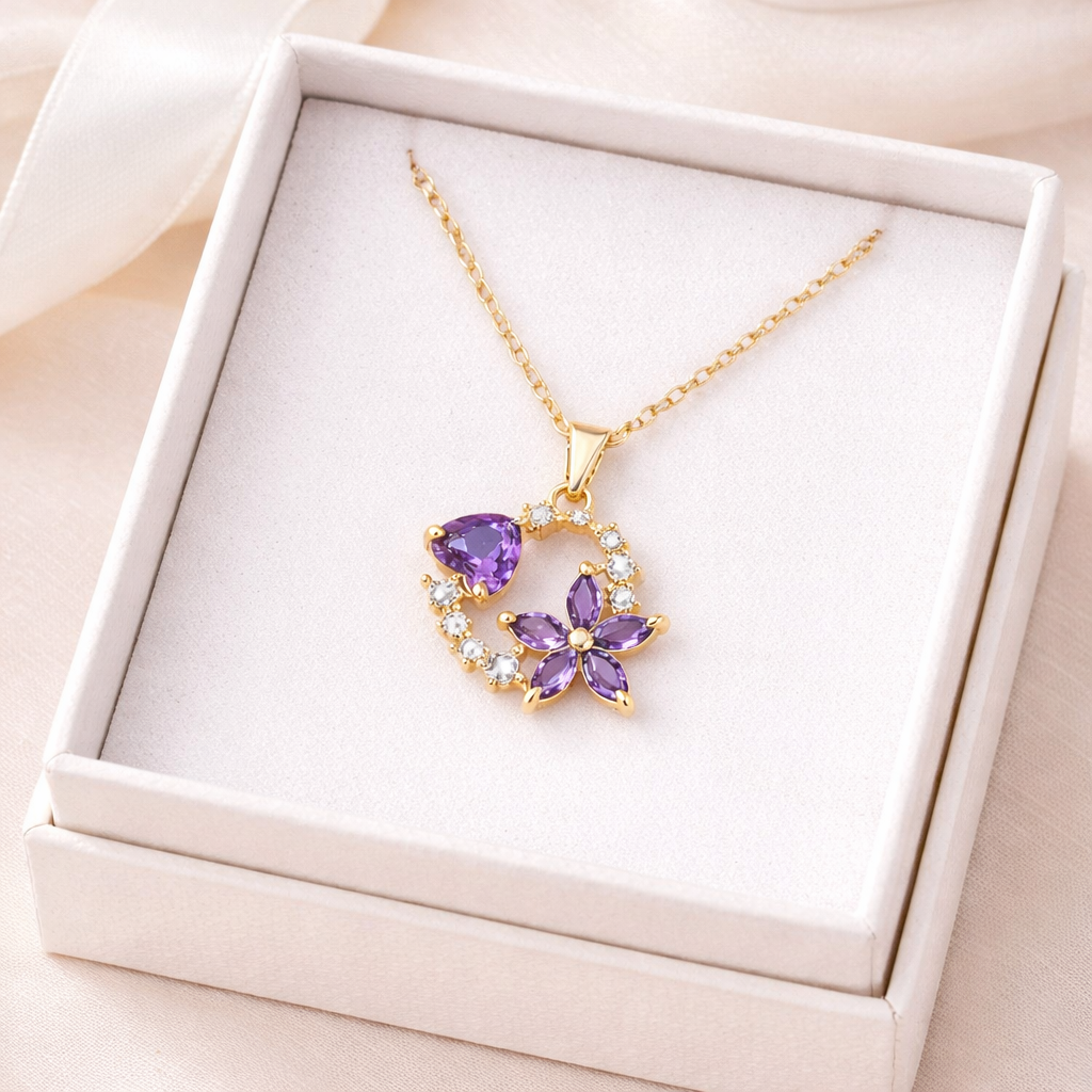 Halia™ Heart in Flower Necklace