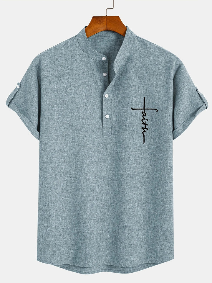 Hayes™ Elegant Short Sleeve High Collar Shirt