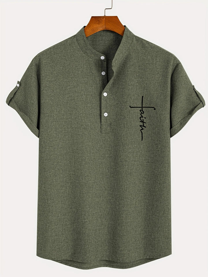Hayes™ Elegant Short Sleeve High Collar Shirt