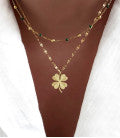 Xyla™ Clover Steel Collar in Elegant Gold Finish