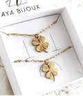 Xyla™ Clover Steel Collar in Elegant Gold Finish