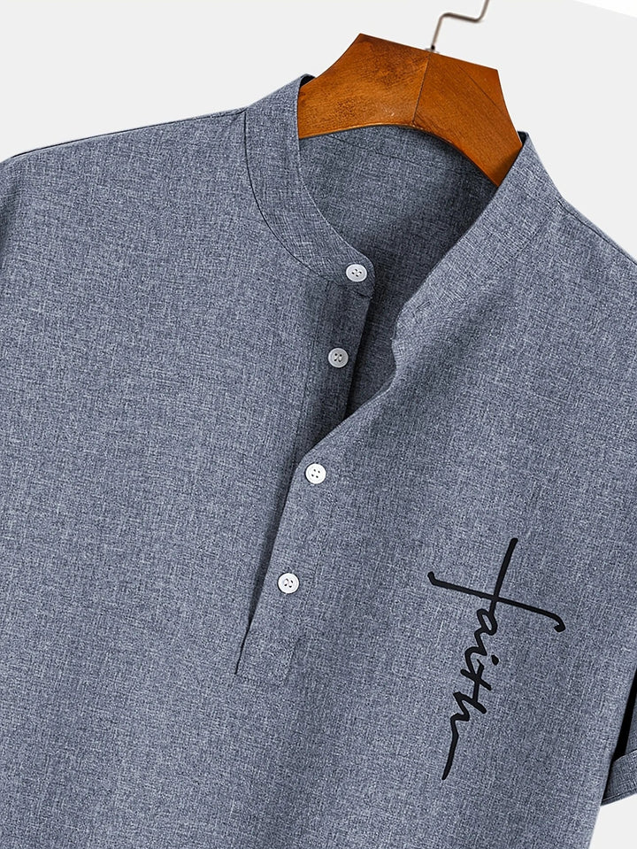Hayes™ Elegant Short Sleeve High Collar Shirt