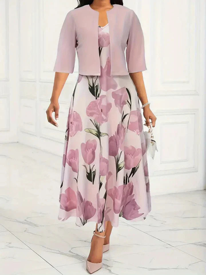 Greyra™ Elegant Two-Piece Set with Flowers