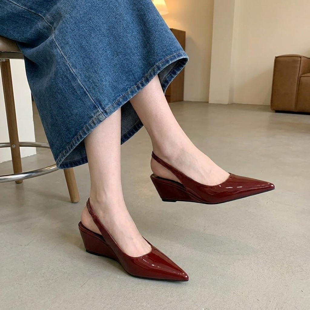 Elena™ Elegant Slingback Wedge Heels