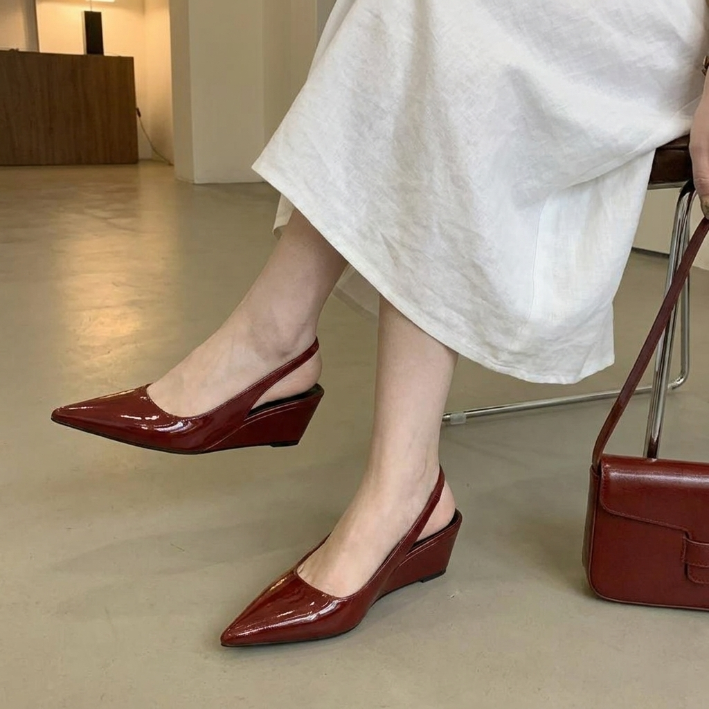 Elena™ Elegant Slingback Wedge Heels