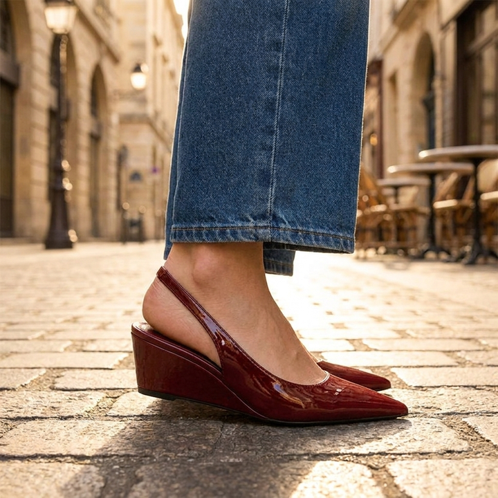 Elena™ Elegant Slingback Wedge Heels