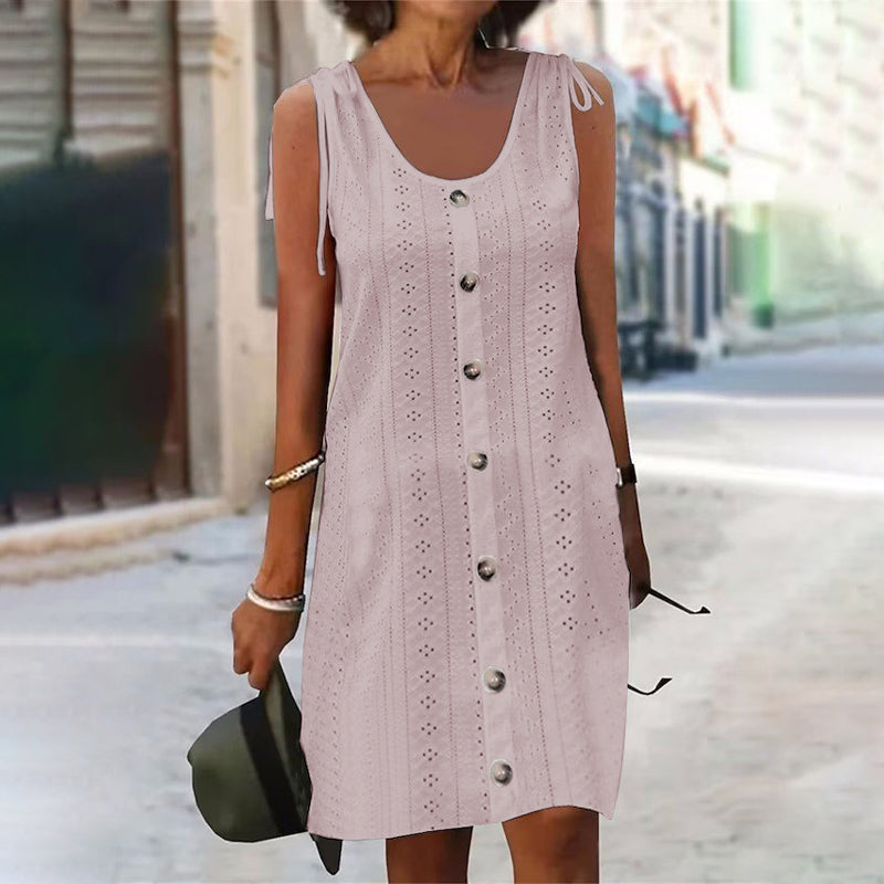 Tove™ Sleeveless Knit Dress with U-Neck and Comfortable Fit